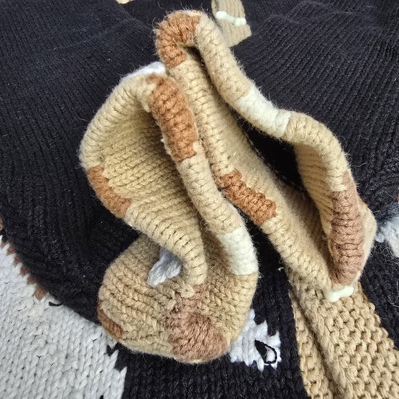 Storybook Knits Dog Motif Heavyweight Knit Cardigan Sweater Bone Buttons 1X - Picture 8 of 16